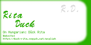 rita duck business card